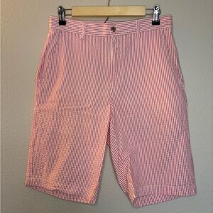 Duck Head White and Red Flat Front Shorts